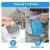 UPQRSG Silicone Slow Cooker Liners, Reusable Silicone Divider Insert, 68 Quarts Heat Crock Pot Liners, Easy Clean Leakproof Slow Cooker Divider for Kitchen[Blue] view 2