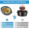 UPQRSG Silicone Slow Cooker Liners, Reusable Silicone Divider Insert, 68 Quarts Heat Crock Pot Liners, Easy Clean Leakproof Slow Cooker Divider for Kitchen[Blue] view 3