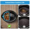 UPQRSG Silicone Slow Cooker Liners, Reusable Silicone Divider Insert, 68 Quarts Heat Crock Pot Liners, Easy Clean Leakproof Slow Cooker Divider for Kitchen[Blue] view 4