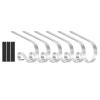 PATIKIL Christmas Stocking Holders, 6pcs Stocking Holder Stand Anti-Slip Metal Hooks Multi-use Adjustable for Fireplace Indoor Christmas Decorations, Silver view 1