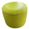 PILYON 33cm Round Leather Seat Storage Chair Stool Ottoman, Home Multifunction Solid Wood Frame Footstool Shoe Changing Stool with Lids for Living Room Bedroom,40cm,Green view 1