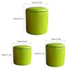 PILYON 33cm Round Leather Seat Storage Chair Stool Ottoman, Home Multifunction Solid Wood Frame Footstool Shoe Changing Stool with Lids for Living Room Bedroom,40cm,Green view 2