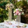10pcs 90cm Crystal Wedding Centrepieces Vase Metal Flower Vase Banquet Table Decoration Elegant Large Wedding Decoration Table Chandelier Centrepiece view 3