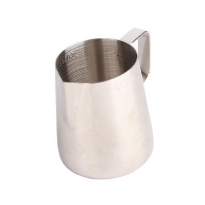 Coffee Frothing Cup, Double Frothing Cup, Coffee Latte Side Milk Pitcher Thicken Stainless Steel Steaming Pitcher with Measurement Scale for Home Use (350ml