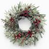 Christmas Wreath for Front Door, 24 inch Winter Wreaths with Natural Pine Cones, Red Berries,Spruce Branches,Xmas Indoor Outdoor Holiday Party Thanksgiving Decorations view 1