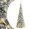 'vidaXL Artificial Christmas Tree - 70.9" Height, Flocked Snow Design, 150 Warm White LEDs with 8 Lighting Modes, Sturdy Metal Stand - A Lifelike Xmas Decor with Easy Setup view 1