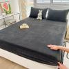 Velour Flannel Fitted Bed Sheet, 16 Inch Deep Pocket Fitted Sheet Full Size Mattress Protector Cover Winter Warm Fuzzy Bottom Sheet (A, Full) view 1