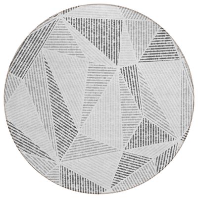 Addison Rugs Chantille ACN618 Gray 8' x 8' Indoor Outdoor Round Rug, Easy Clean, Machine Washable, Non Shedding, Bedroom, Living Room, Dining Room, Kitchen, Patio Rug