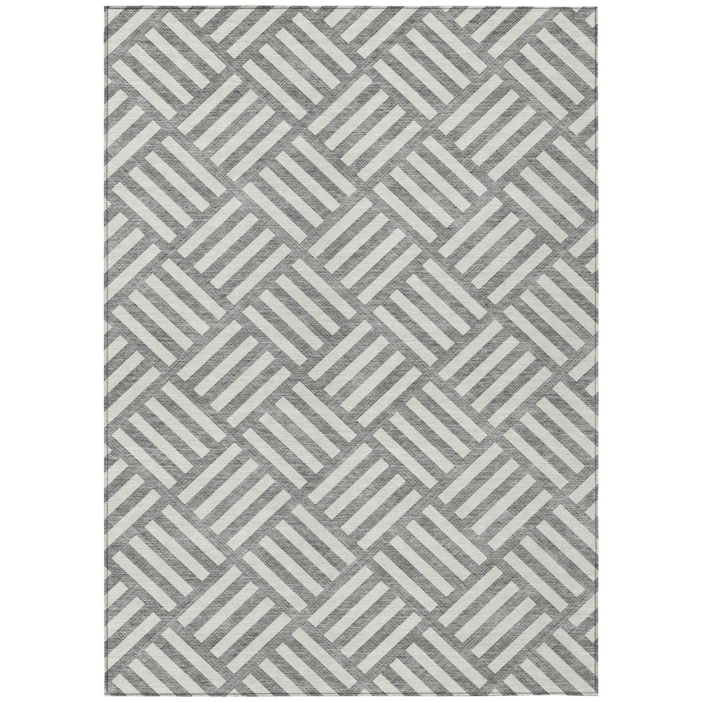 Addison Rugs Chantille ACN620 Gray 9' x 12' Indoor Outdoor Area Rug, Easy Clean, Machine Washable, Non Shedding, Bedroom, Living Room, Dining Room, Kitchen, Patio Rug