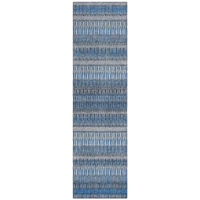Addison Rugs Chantille ACN589 Blue 2'3" x 7'6" Indoor Outdoor Hallway Runner Rug, Stain Resistant Washable Kitchen Area Carpet for Bathroom, Laundry and Bedroom Rug