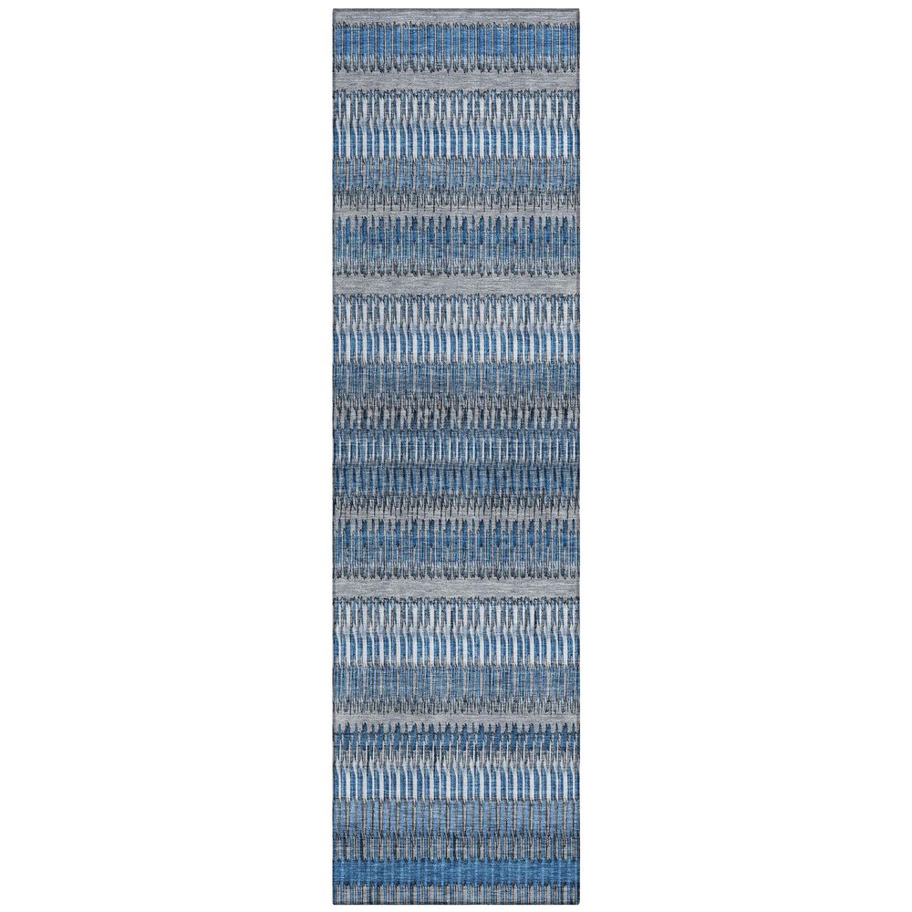Addison Rugs Chantille ACN589 Blue 2'3" x 7'6" Indoor Outdoor Hallway Runner Rug, Stain Resistant Washable Kitchen Area Carpet for Bathroom, Laundry and Bedroom Rug