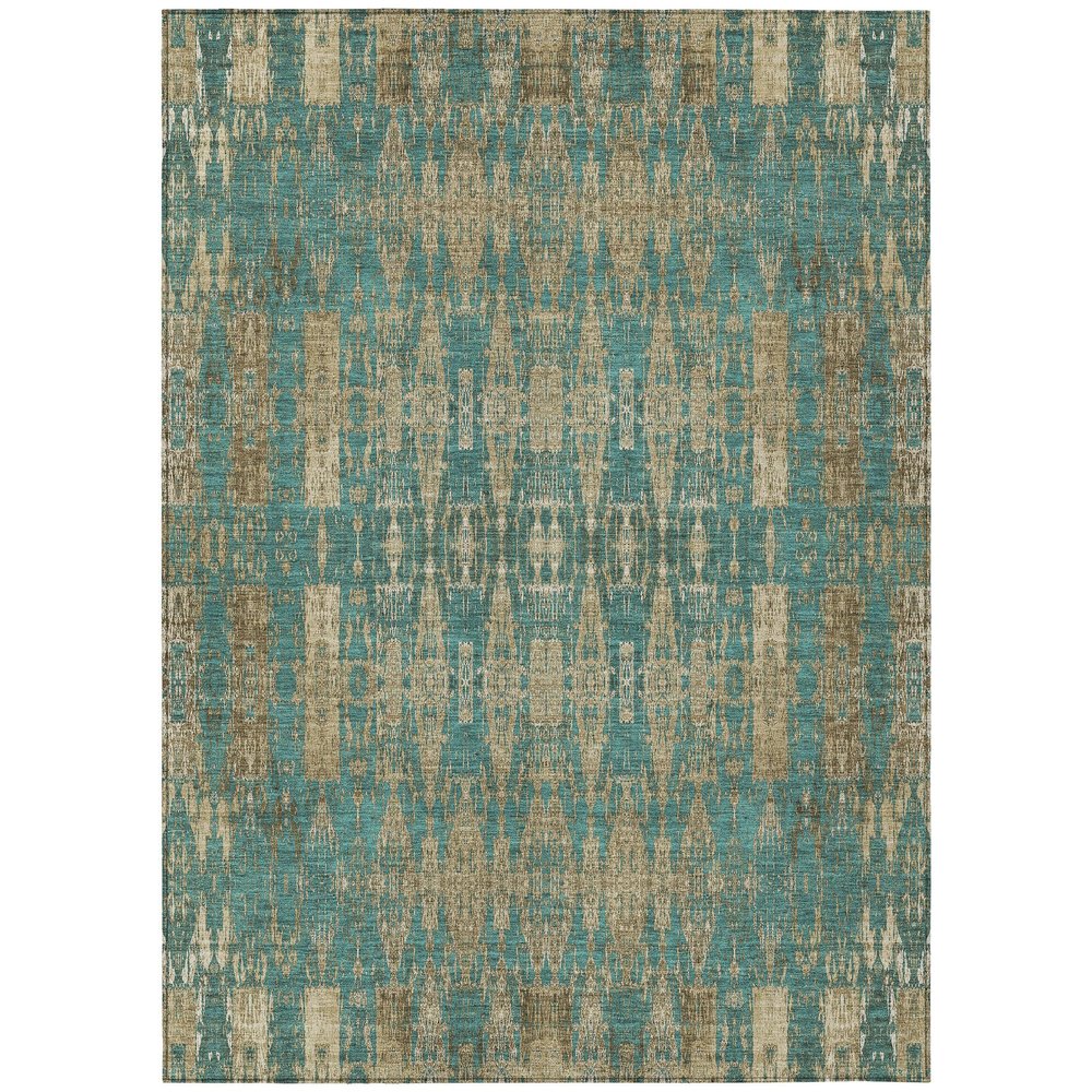 Addison Rugs Chantille ACN580 Teal 8' x 10' Indoor Outdoor Area Rug, Easy Clean, Machine Washable, Non Shedding, Bedroom, Living Room, Dining Room, Kitchen, Patio Rug