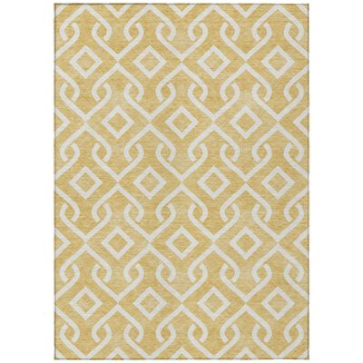 Addison Rugs Chantille ACN621 Gold 10' x 14' Indoor Outdoor Area Rug, Easy Clean, Machine Washable, Non Shedding, Bedroom, Living Room, Dining Room, Kitchen, Patio Rug