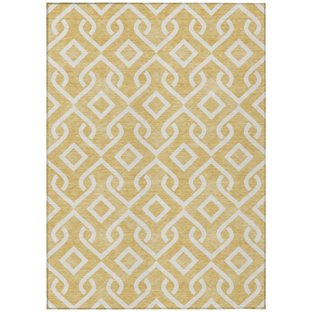 Addison Rugs Chantille ACN621 Gold 10' x 14' Indoor Outdoor Area Rug, Easy Clean, Machine Washable, Non Shedding, Bedroom, Living Room, Dining Room, Kitchen, Patio Rug