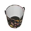 Watercolor Butterflies Sun Moon Moths Laundry Hamper with Durable Handle Waterproof Foldable Laundry Basket Circular Dirty Clothes Storage Basket for Bathroom Bedroom Dorm Nursery view 3