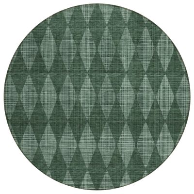 Addison Rugs Chantille ACN578 Olive 8' x 8' Indoor Outdoor Round Rug, Easy Clean, Machine Washable, Non Shedding, Bedroom, Living Room, Dining Room, Kitchen, Patio Rug