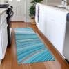 Addison Rugs Chantille ACN585 Teal 2'3" x 7'6" Indoor Outdoor Hallway Runner Rug, Stain Resistant Washable Kitchen Area Carpet for Bathroom, Laundry and Bedroom Rug view 2