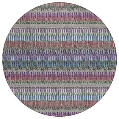 Addison Rugs Chantille ACN589 Taupe 8' x 8' Indoor Outdoor Round Rug, Easy Clean, Machine Washable, Non Shedding, Bedroom, Living Room, Dining Room, Kitchen, Patio Rug
