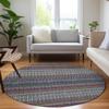 Addison Rugs Chantille ACN589 Taupe 8' x 8' Indoor Outdoor Round Rug, Easy Clean, Machine Washable, Non Shedding, Bedroom, Living Room, Dining Room, Kitchen, Patio Rug view 2