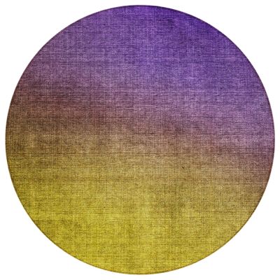 Addison Rugs Chantille ACN587 Purple 8' x 8' Indoor Outdoor Round Rug, Easy Clean, Machine Washable, Non Shedding, Bedroom, Living Room, Dining Room, Kitchen, Patio Rug