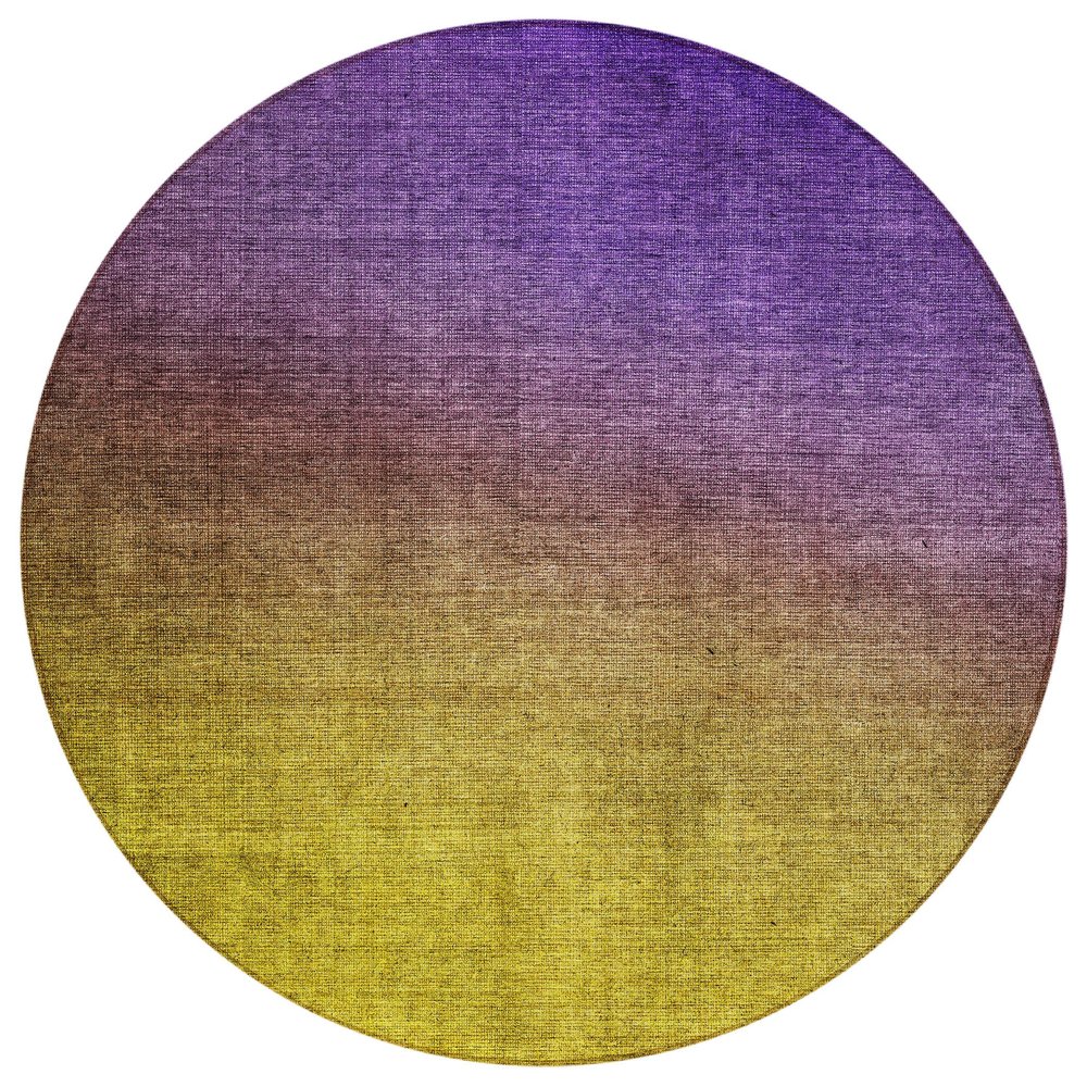 Addison Rugs Chantille ACN587 Purple 8' x 8' Indoor Outdoor Round Rug, Easy Clean, Machine Washable, Non Shedding, Bedroom, Living Room, Dining Room, Kitchen, Patio Rug