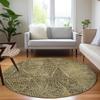 Addison Rugs Chantille ACN591 Gold 8' x 8' Indoor Outdoor Round Rug, Easy Clean, Machine Washable, Non Shedding, Bedroom, Living Room, Dining Room, Kitchen, Patio Rug view 2
