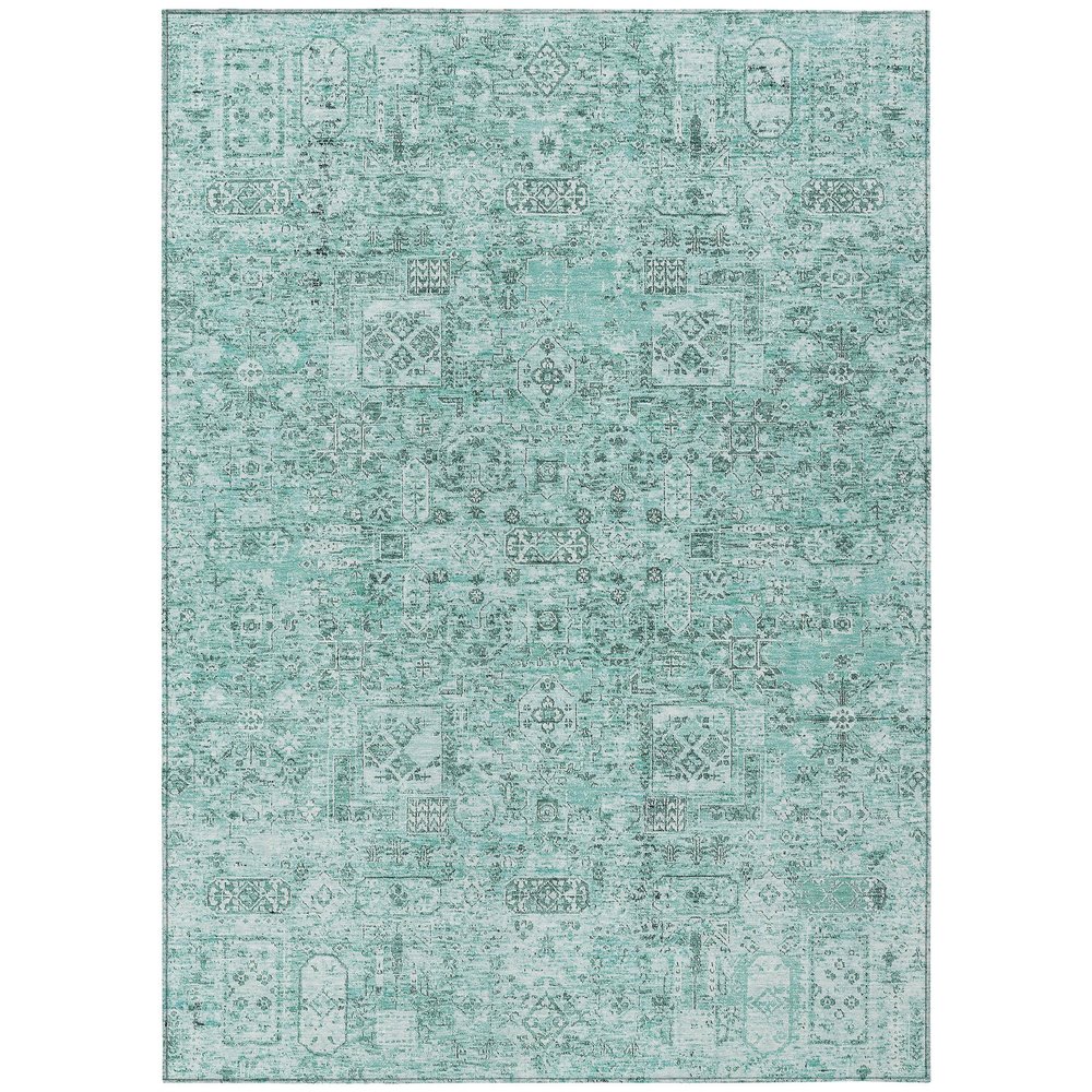 Addison Rugs Chantille ACN611 Teal 8' x 10' Indoor Outdoor Area Rug, Easy Clean, Machine Washable, Non Shedding, Bedroom, Living Room, Dining Room, Kitchen, Patio Rug