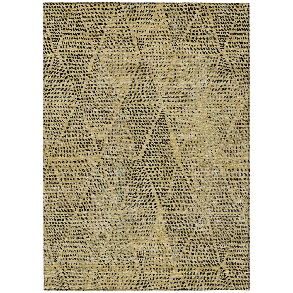 Addison Rugs Chantille ACN591 Gold 2'6" x 3'10" Indoor Outdoor Area Rug, Easy Clean, Machine Washable, Non Shedding, Bedroom, Living Room, Dining Room, Kitchen, Patio Rug