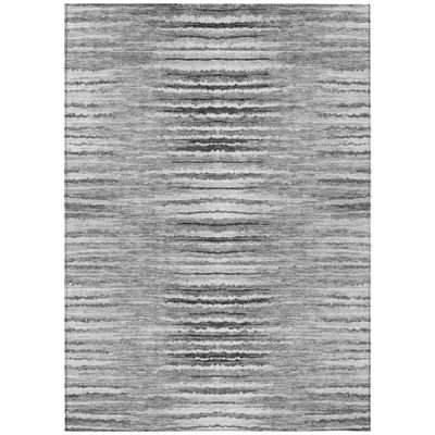 Addison Rugs Chantille ACN604 Silver 8' x 10' Indoor Outdoor Area Rug, Easy Clean, Machine Washable, Non Shedding, Bedroom, Living Room, Dining Room, Kitchen, Patio Rug