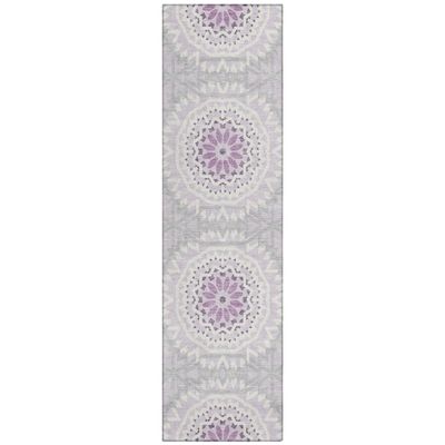 Addison Rugs Chantille ACN619 Lilac 2'3" x 7'6" Indoor Outdoor Hallway Runner Rug, Stain Resistant Washable Kitchen Area Carpet for Bathroom, Laundry and Bedroom Rug