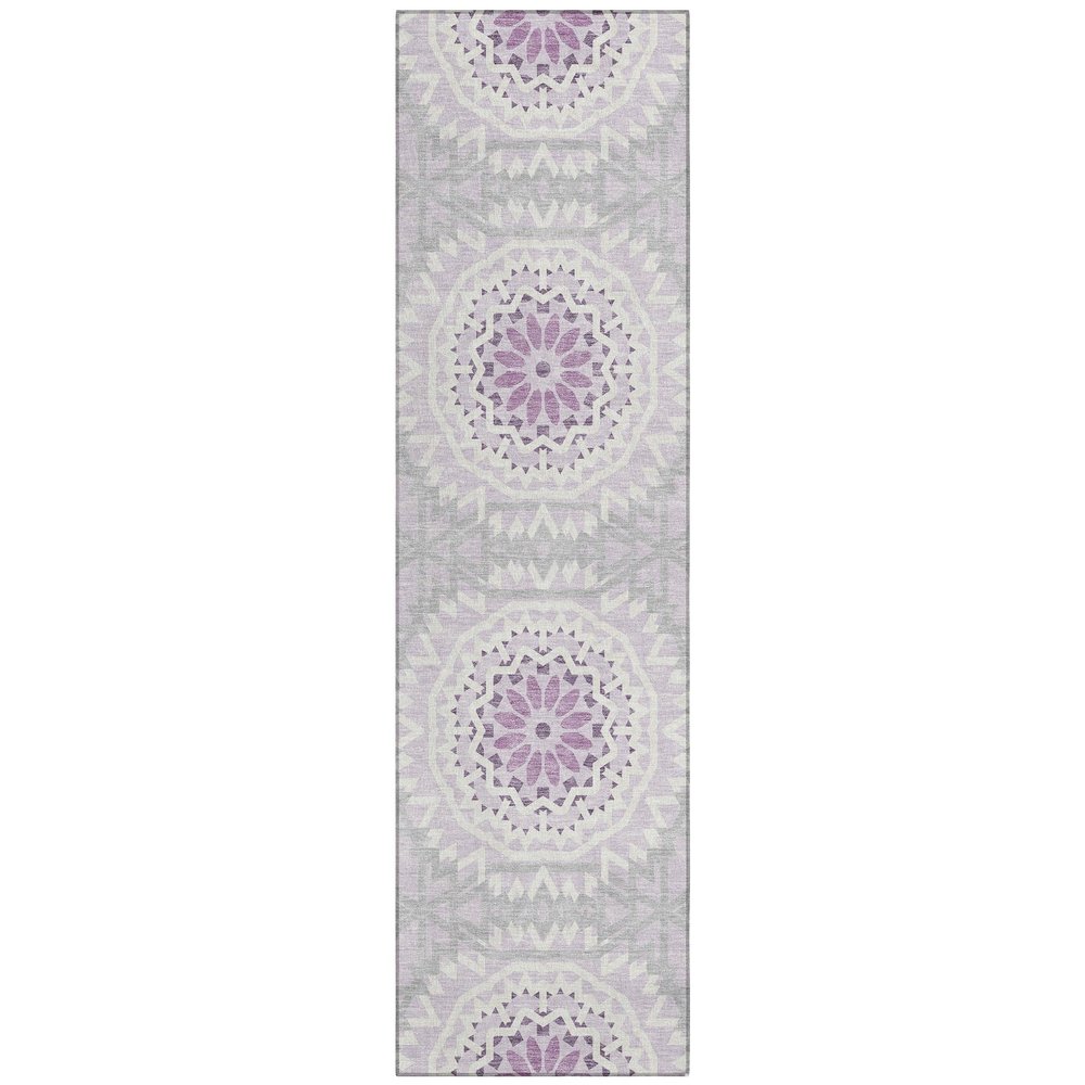Addison Rugs Chantille ACN619 Lilac 2'3" x 7'6" Indoor Outdoor Hallway Runner Rug, Stain Resistant Washable Kitchen Area Carpet for Bathroom, Laundry and Bedroom Rug