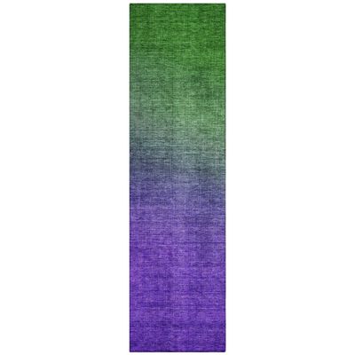 Addison Rugs Chantille ACN587 Green 2'3" x 7'6" Indoor Outdoor Hallway Runner Rug, Stain Resistant Washable Kitchen Area Carpet for Bathroom, Laundry and Bedroom Rug