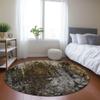 Addison Rugs Chantille ACN581 Brown 8' x 8' Indoor Outdoor Round Rug, Easy Clean, Machine Washable, Non Shedding, Bedroom, Living Room, Dining Room, Kitchen, Patio Rug view 2