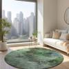 Addison Rugs Chantille ACN592 Green 8' x 8' Indoor Outdoor Round Rug, Easy Clean, Machine Washable, Non Shedding, Bedroom, Living Room, Dining Room, Kitchen, Patio Rug view 2