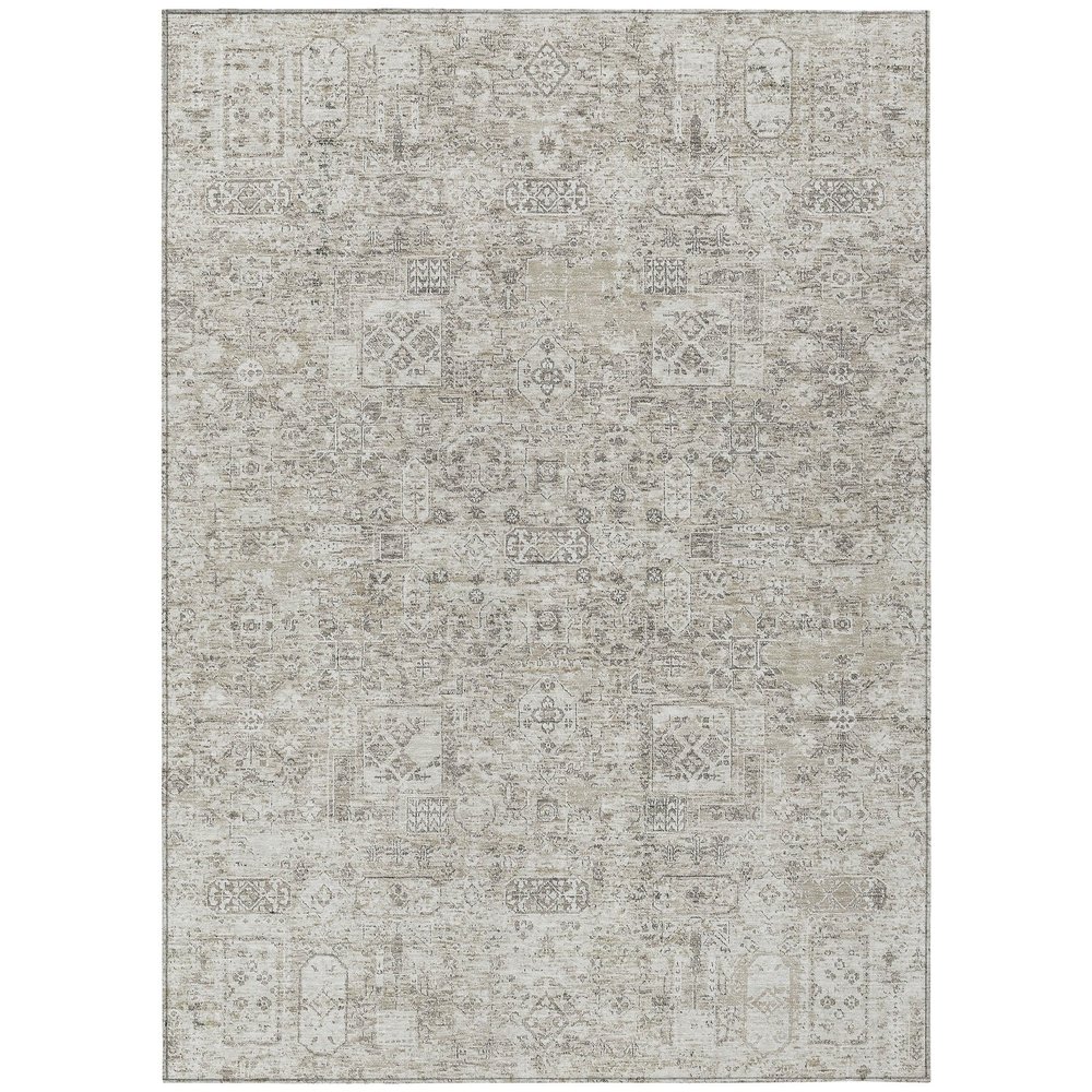 Addison Rugs Chantille ACN611 Taupe 5' x 7'6" Indoor Outdoor Area Rug, Easy Clean, Machine Washable, Non Shedding, Bedroom, Living Room, Dining Room, Kitchen, Patio Rug