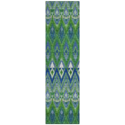Addison Rugs Chantille ACN617 Green 2'3" x 7'6" Indoor Outdoor Hallway Runner Rug, Stain Resistant Washable Kitchen Area Carpet for Bathroom, Laundry and Bedroom Rug