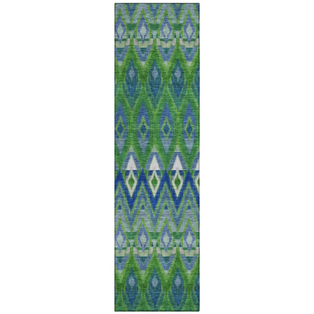 Addison Rugs Chantille ACN617 Green 2'3" x 7'6" Indoor Outdoor Hallway Runner Rug, Stain Resistant Washable Kitchen Area Carpet for Bathroom, Laundry and Bedroom Rug