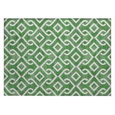 Addison Rugs Chantille ACN621 Emerald 1'8" x 2'6" Indoor Outdoor Area Rug, Easy Clean, Machine Washable, Non Shedding, Bedroom, Living Room, Dining Room, Kitchen, Patio Rug