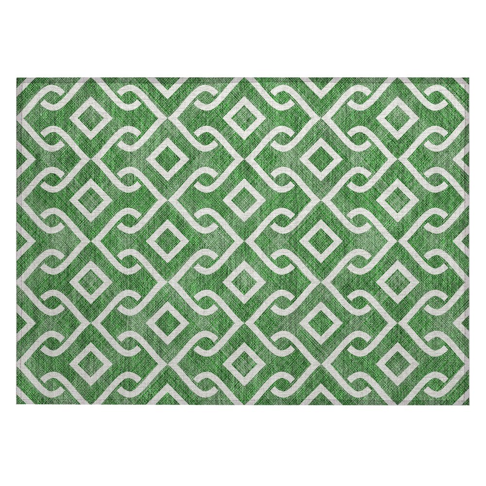 Addison Rugs Chantille ACN621 Emerald 1'8" x 2'6" Indoor Outdoor Area Rug, Easy Clean, Machine Washable, Non Shedding, Bedroom, Living Room, Dining Room, Kitchen, Patio Rug