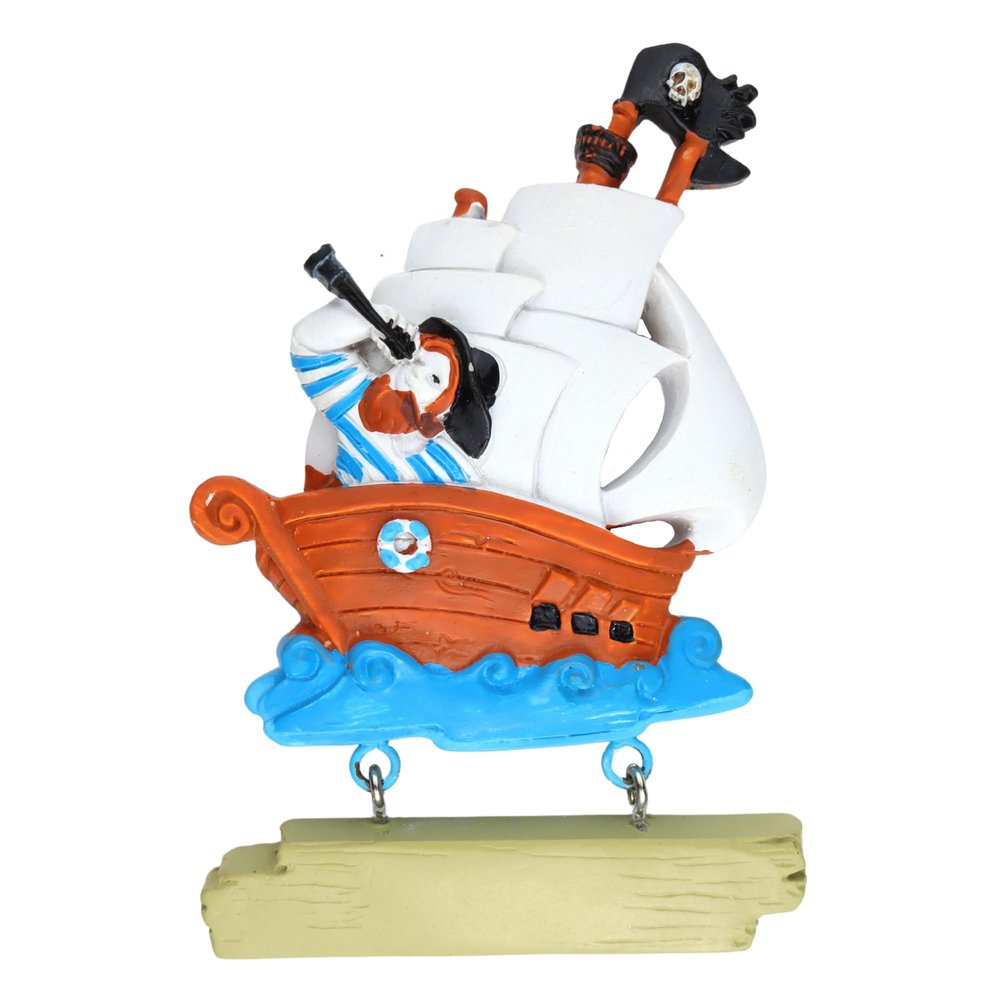Needzo Customizable Pirate Ship Fridge Magnet, Personalized Refrigerator Accessory for Boys, 4 Inches