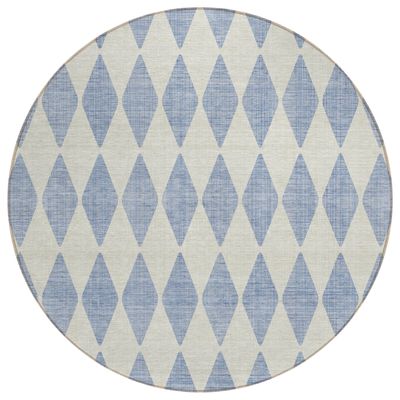 Addison Rugs Chantille ACN578 Sky 8' x 8' Indoor Outdoor Round Rug, Easy Clean, Machine Washable, Non Shedding, Bedroom, Living Room, Dining Room, Kitchen, Patio Rug
