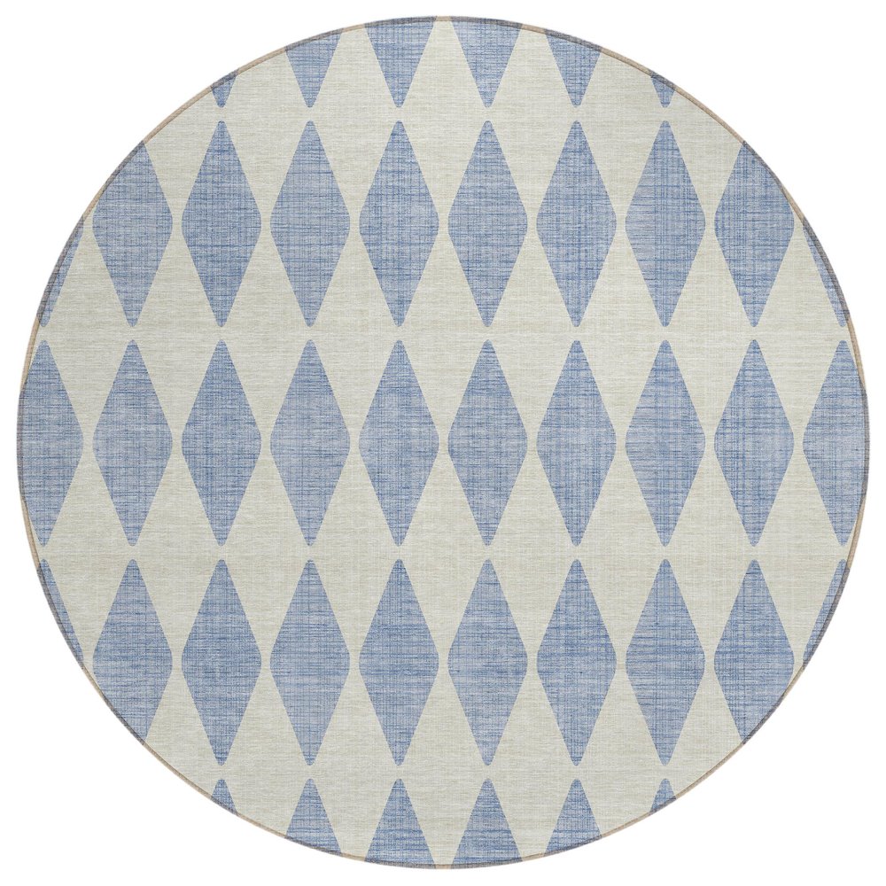 Addison Rugs Chantille ACN578 Sky 8' x 8' Indoor Outdoor Round Rug, Easy Clean, Machine Washable, Non Shedding, Bedroom, Living Room, Dining Room, Kitchen, Patio Rug