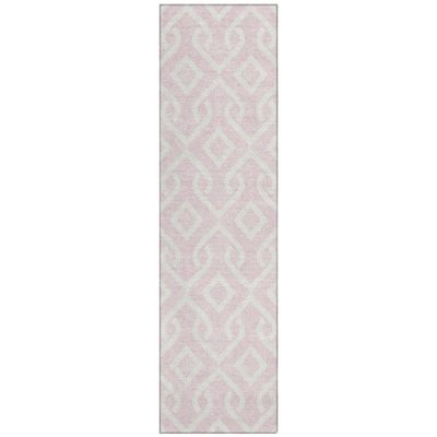 Addison Rugs Chantille ACN621 Pink 2'3" x 7'6" Indoor Outdoor Hallway Runner Rug, Stain Resistant Washable Kitchen Area Carpet for Bathroom, Laundry and Bedroom Rug