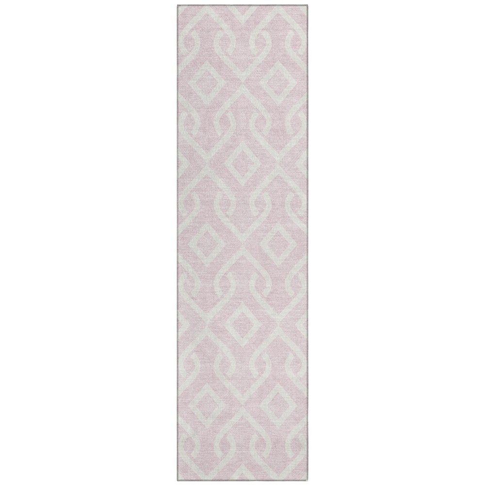 Addison Rugs Chantille ACN621 Pink 2'3" x 7'6" Indoor Outdoor Hallway Runner Rug, Stain Resistant Washable Kitchen Area Carpet for Bathroom, Laundry and Bedroom Rug