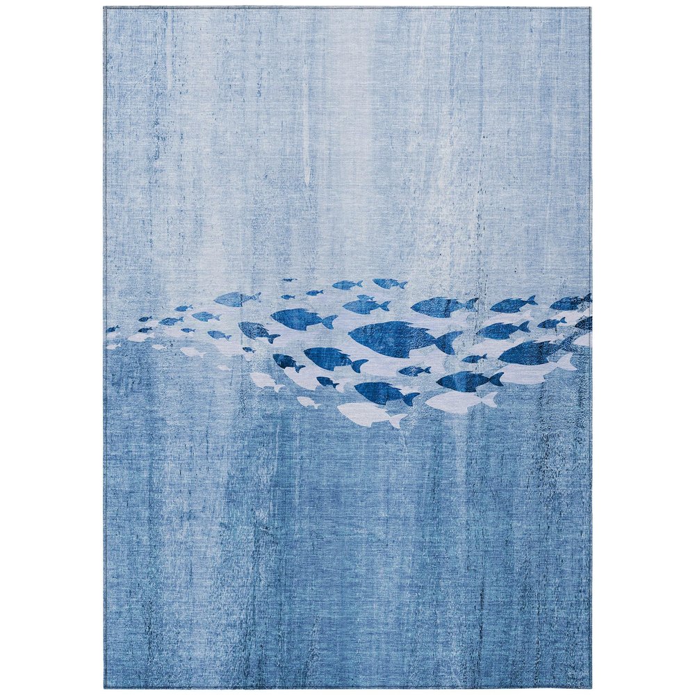 Addison Rugs Chantille ACN627 Blue 8' x 10' Indoor Outdoor Area Rug, Easy Clean, Machine Washable, Non Shedding, Bedroom, Living Room, Dining Room, Kitchen, Patio Rug