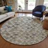 Addison Rugs Chantille ACN612 Taupe 8' x 8' Indoor Outdoor Round Rug, Easy Clean, Machine Washable, Non Shedding, Bedroom, Living Room, Dining Room, Kitchen, Patio Rug view 2