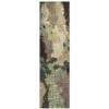 2' X 10' Blue and Brown Abstract Power Loom Stain Resistant Runner Rug view 1