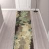 2' X 10' Blue and Brown Abstract Power Loom Stain Resistant Runner Rug view 2
