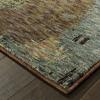 2' X 10' Blue and Brown Abstract Power Loom Stain Resistant Runner Rug view 4