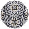 Addison Rugs Chantille ACN619 Black 8' x 8' Indoor Outdoor Round Rug, Easy Clean, Machine Washable, Non Shedding, Bedroom, Living Room, Dining Room, Kitchen, Patio Rug view 1